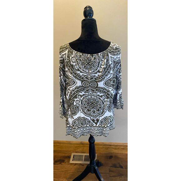 INC International Concepts Top Size ? Large Cropped Rounded Elastic Neckline - Picture 4 of 9